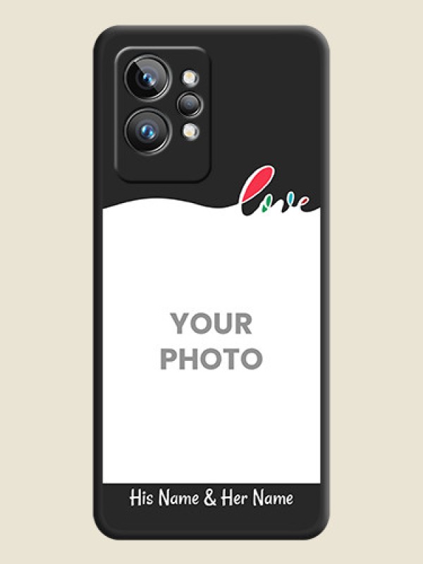 Custom Fall in Love Pattern with Picture on Photo on Space Black Soft Matte Mobile Case - Realme GT 2 Pro 5G - alternate view