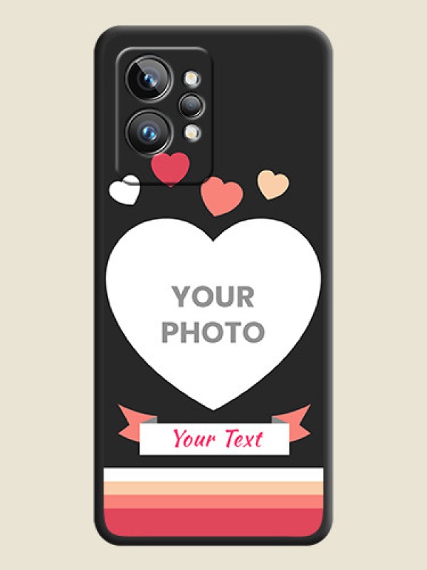 Custom Love Shaped Photo with Colorful Stripes on Personalised Space Black Soft Matte Cases - Realme GT 2 Pro 5G - alternate view