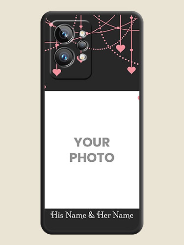Custom Pink Love Hangings with Text on Space Black Custom Soft Matte Back Cover - Realme GT 2 Pro 5G - alternate view
