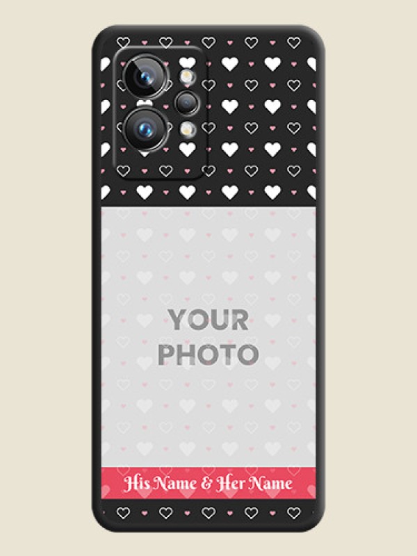 Custom White Color Love Symbols with Text Design on Photo on Space Black Soft Matte Phone Cover - Realme GT 2 Pro 5G - alternate view