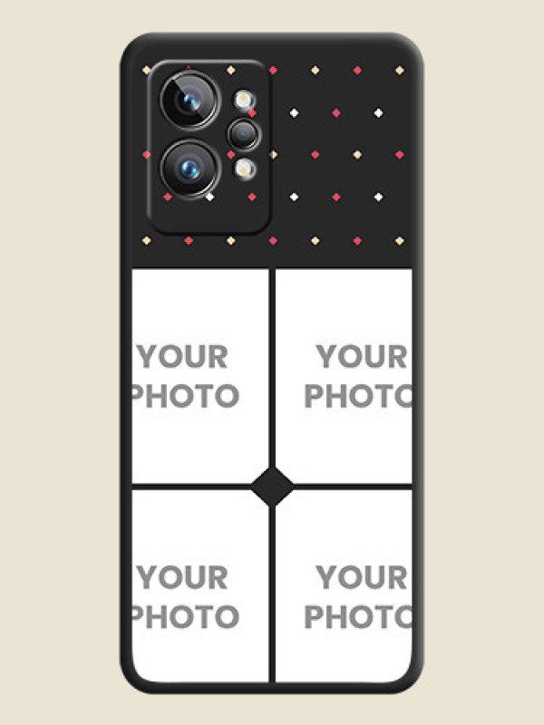 Custom Multicolor Dotted Pattern with 4 Image Holder on Space Black Custom Soft Matte Phone Cases - Realme GT 2 Pro 5G - alternate view
