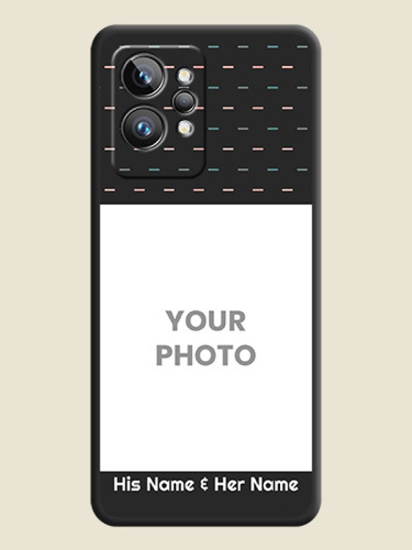 Custom Line Pattern Design with Text on Space Black Custom Soft Matte Phone Back Cover - Realme GT 2 Pro 5G - alternate view