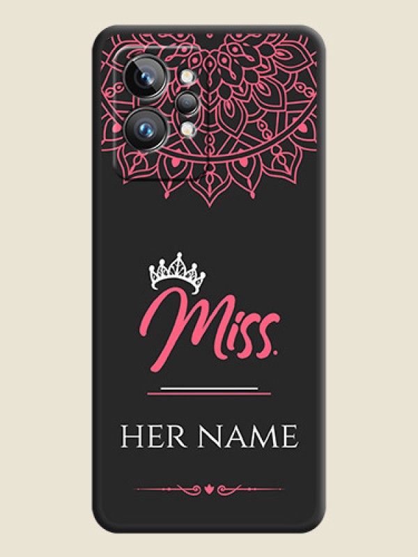 Custom Mrs Name with Floral Design on Space Black Personalized Soft Matte Phone Covers - Realme GT 2 Pro 5G - alternate view