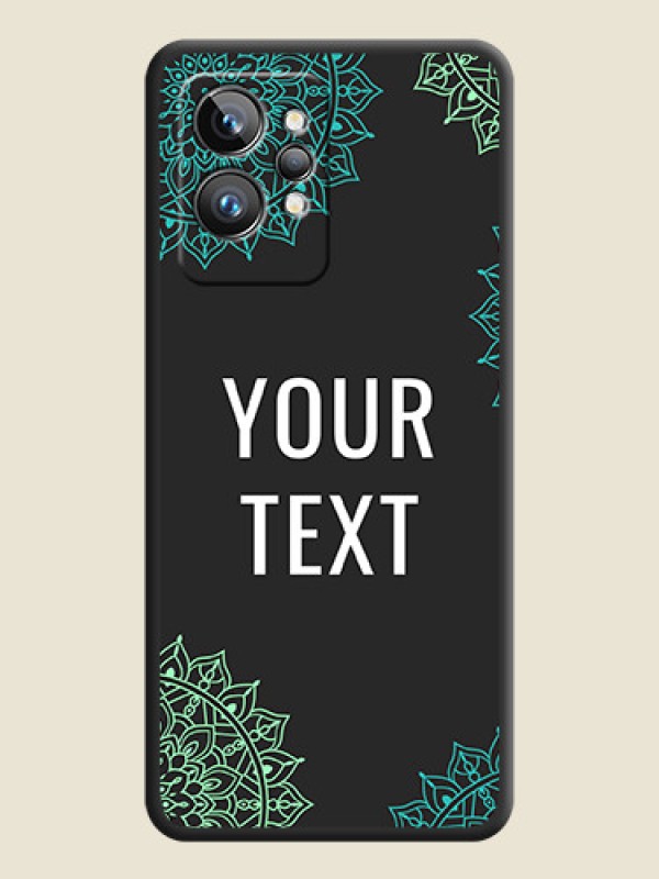 Custom Your Name with Floral Design on Space Black Custom Soft Matte Back Cover - Realme GT 2 Pro 5G - alternate view
