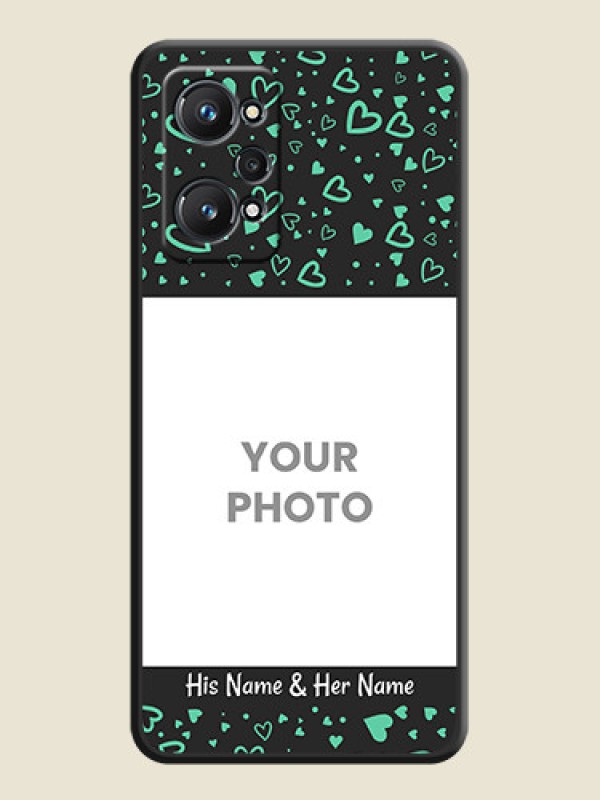 Custom Sea Green Indefinite Love Pattern on Photo on Space Black Soft Matte Mobile Cover - Realme GT 2 - alternate view