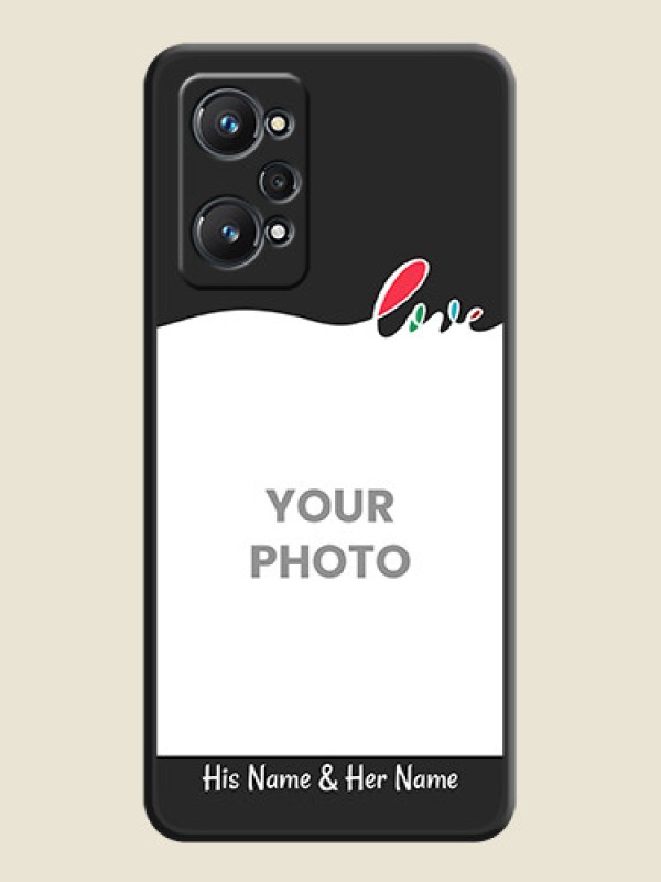 Custom Fall in Love Pattern with Picture on Photo on Space Black Soft Matte Mobile Case - Realme GT 2 - alternate view