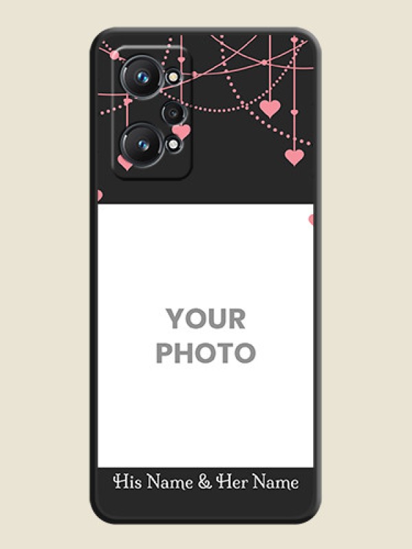 Custom Pink Love Hangings with Text on Space Black Custom Soft Matte Back Cover - Realme GT 2 - alternate view