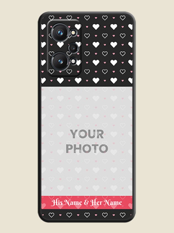 Custom White Color Love Symbols with Text Design on Photo on Space Black Soft Matte Phone Cover - Realme GT 2 - alternate view