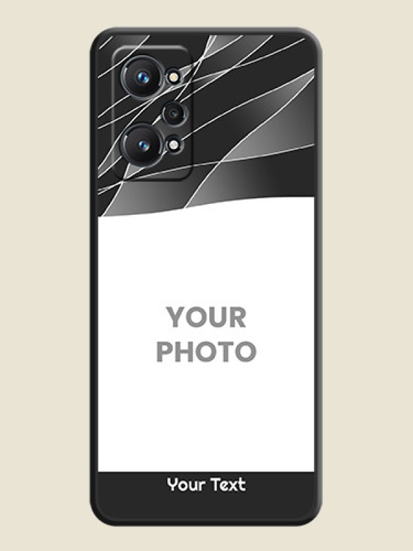 Custom Mixed Wave Lines on Photo on Space Black Soft Matte Mobile Cover - Realme GT 2 - alternate view