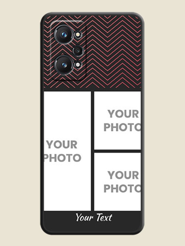 Custom Wave Pattern with 3 Image Holder on Space Black Custom Soft Matte Back Cover - Realme GT 2 - alternate view