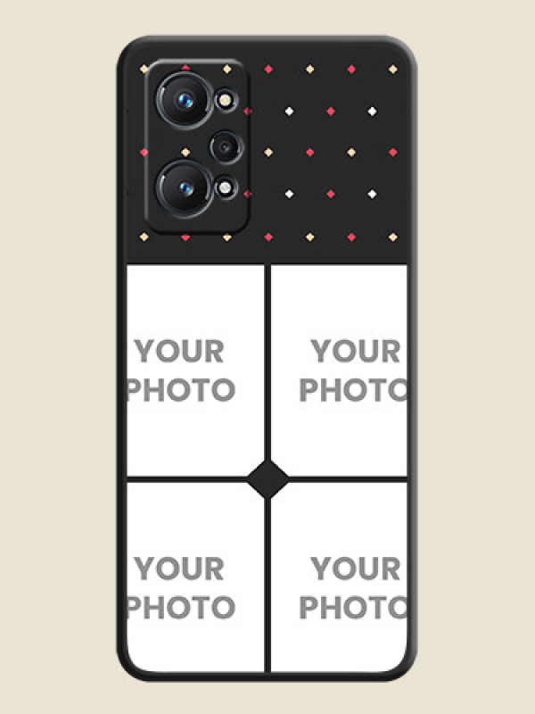 Custom Multicolor Dotted Pattern with 4 Image Holder on Space Black Custom Soft Matte Phone Cases - Realme GT 2 - alternate view
