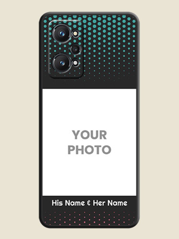 Custom Faded Dots with Grunge Photo Frame and Text on Space Black Custom Soft Matte Phone Cases - Realme GT 2 - alternate view