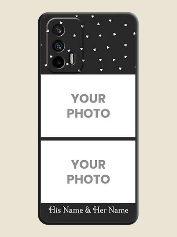 Custom Miniature Love Symbols with Name on Space Black Custom Soft Matte Back Cover - Realme GT 5G - alternate view