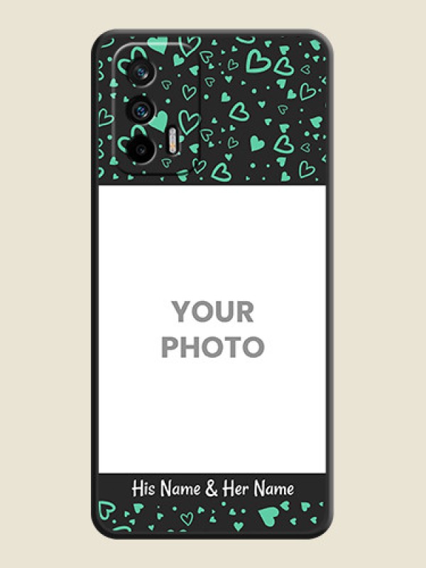 Custom Sea Green Indefinite Love Pattern on Photo on Space Black Soft Matte Mobile Cover - Realme GT 5G - alternate view