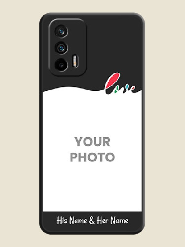 Custom Fall in Love Pattern with Picture on Photo on Space Black Soft Matte Mobile Case - Realme GT 5G - alternate view