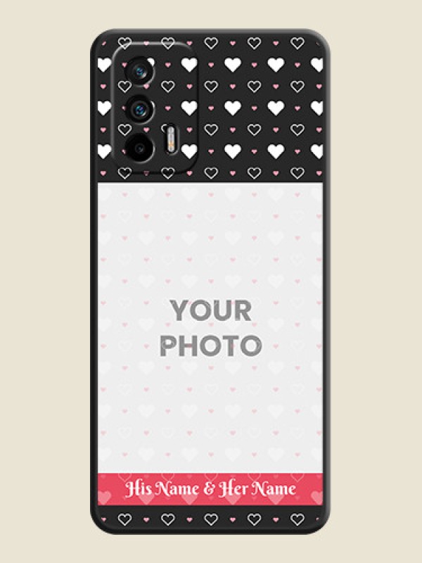 Custom White Color Love Symbols with Text Design on Photo on Space Black Soft Matte Phone Cover - Realme GT 5G - alternate view