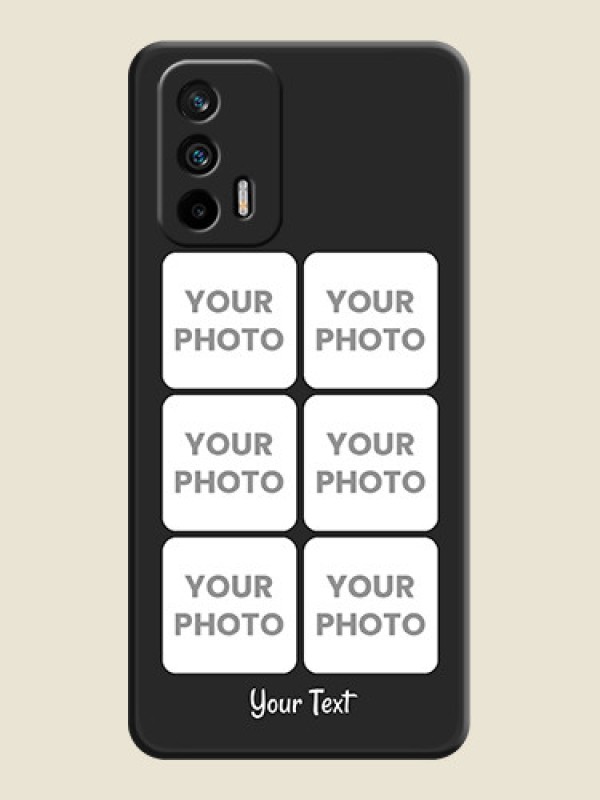 Custom Floral Art with 6 Image Holder on Photo on Space Black Soft Matte Mobile Case - Realme GT 5G - alternate view