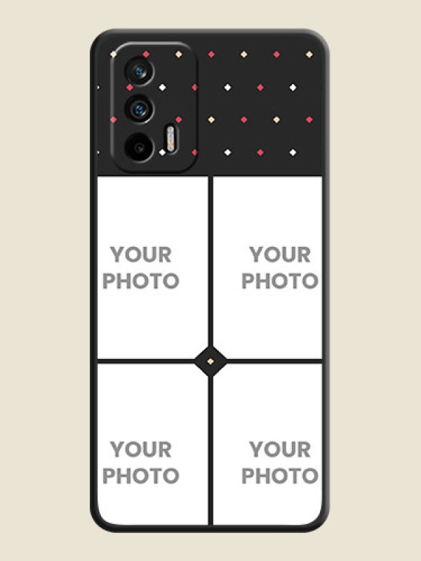 Custom Multicolor Dotted Pattern with 4 Image Holder on Space Black Custom Soft Matte Phone Cases - Realme GT 5G - alternate view