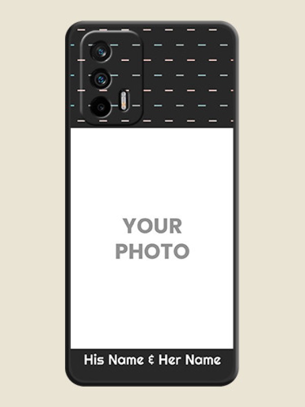 Custom Line Pattern Design with Text on Space Black Custom Soft Matte Phone Back Cover - Realme GT 5G - alternate view