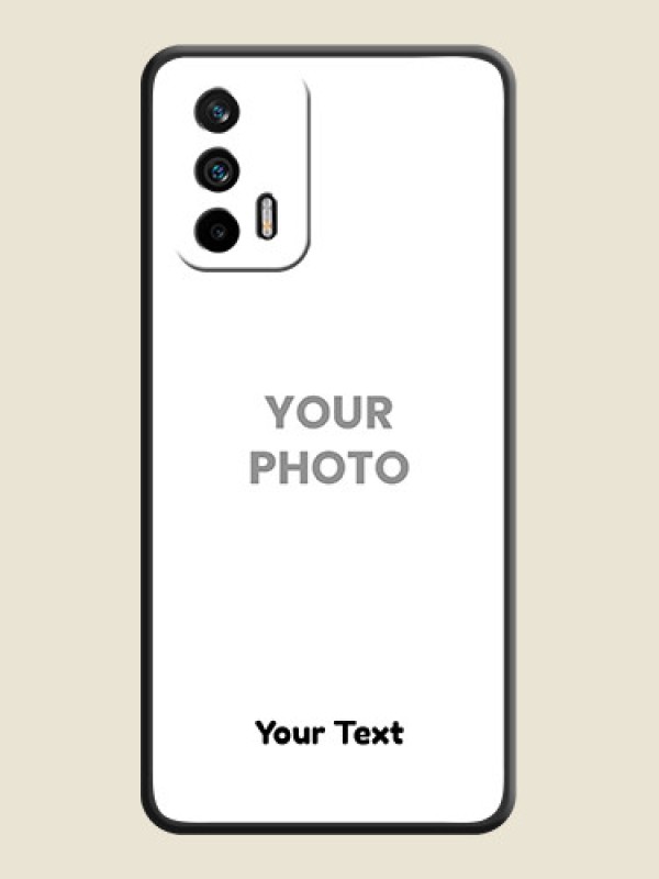 Custom Full Single Pic Upload With Text On Space Black Personalized Soft Matte Phone Covers -Realme Gt 5G - alternate view