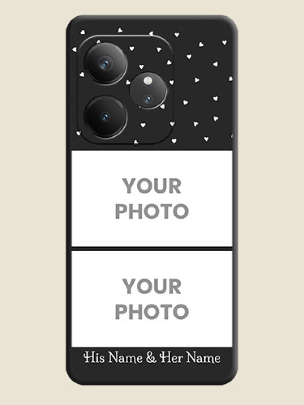 Custom Miniature Love Symbols with Name On Space Black Custom Soft Matte Mobile Back Cover - Realme GT 6 - alternate view