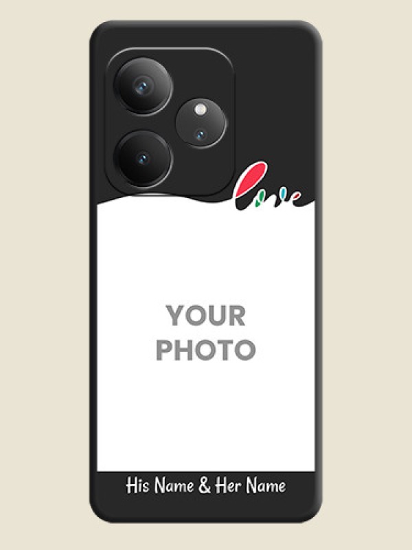 Custom Fall in Love Pattern with Picture on Photo On Space Black Custom Soft Matte Mobile Back Cover - Realme GT 6 - alternate view