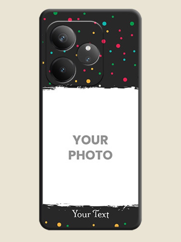 Custom Multicolor Dotted Pattern with Text On Space Black Custom Soft Matte Mobile Back Cover - Realme GT 6 - alternate view