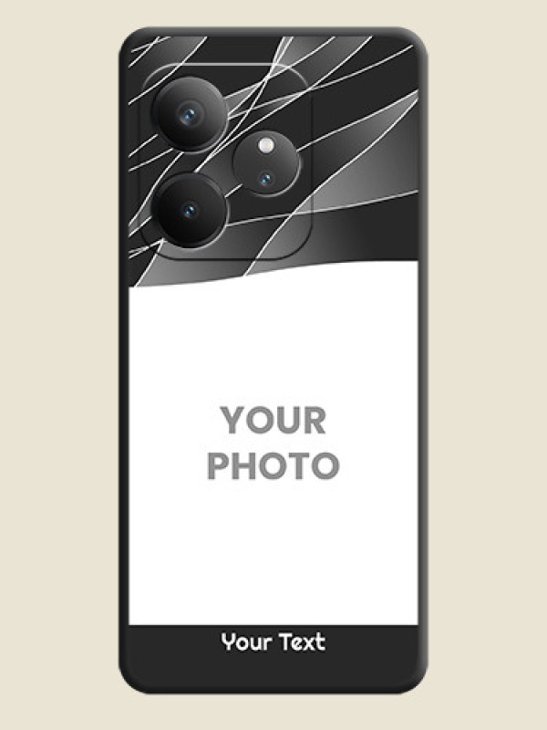 Custom Mixed Wave Lines on Photo On Space Black Custom Soft Matte Mobile Back Cover - Realme GT 6 - alternate view