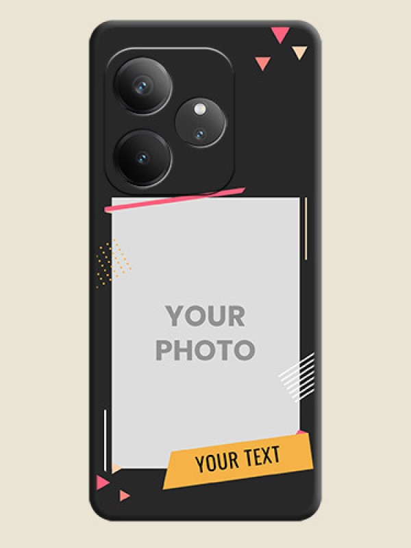 Custom Photo Frame with Triangle Small Dots on Photo On Space Black Custom Soft Matte Mobile Back Cover - Realme GT 6 - alternate view