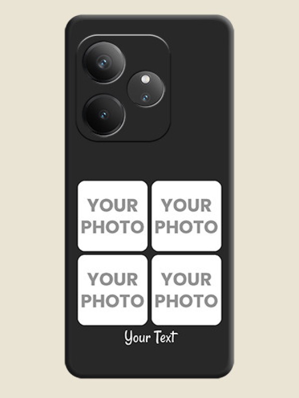 Custom Floral Art with 6 Image Holder on Photo On Space Black Custom Soft Matte Mobile Back Cover - Realme GT 6 - alternate view