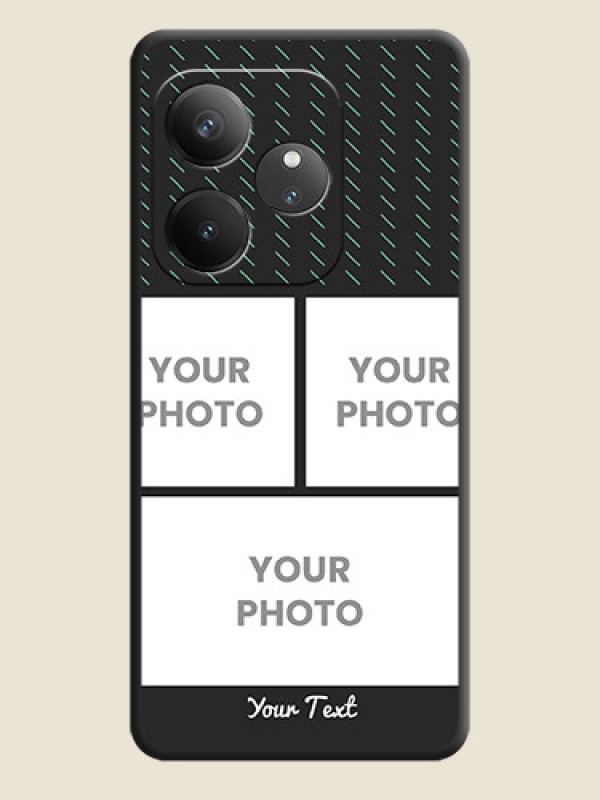 Custom Cross Dotted Pattern with 2 Image Holder On Space Black Custom Soft Matte Mobile Back Cover - Realme GT 6 - alternate view