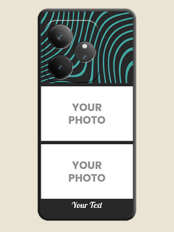 Custom Wave Pattern with 2 Image Holder On Space Black Custom Soft Matte Mobile Back Cover - Realme GT 6 - alternate view