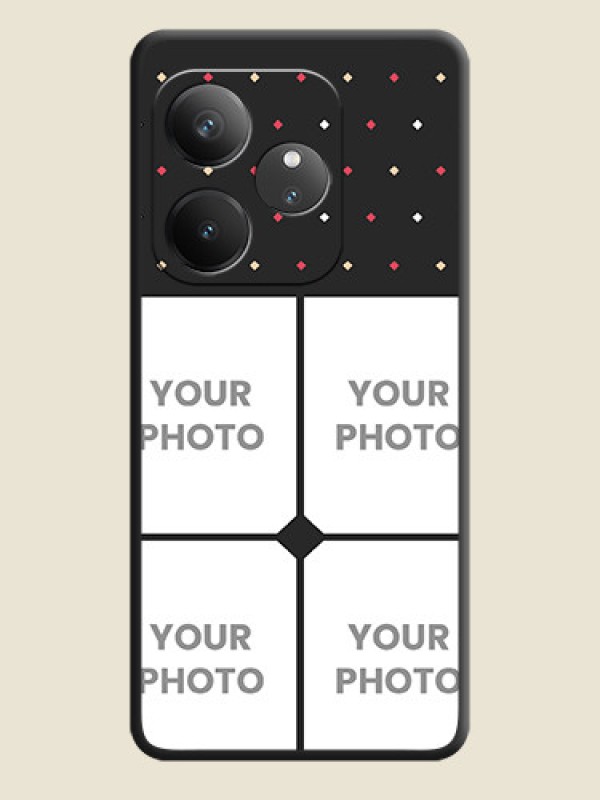 Custom Multicolor Dotted Pattern with 4 Image Holder On Space Black Custom Soft Matte Mobile Back Cover - Realme GT 6 - alternate view