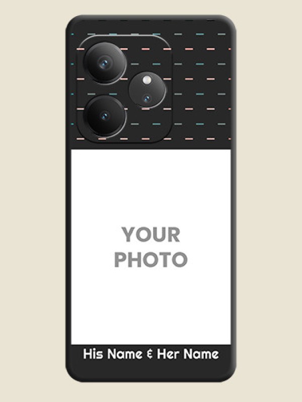 Custom Line Pattern Design with Text On Space Black Custom Soft Matte Mobile Back Cover - Realme GT 6 - alternate view