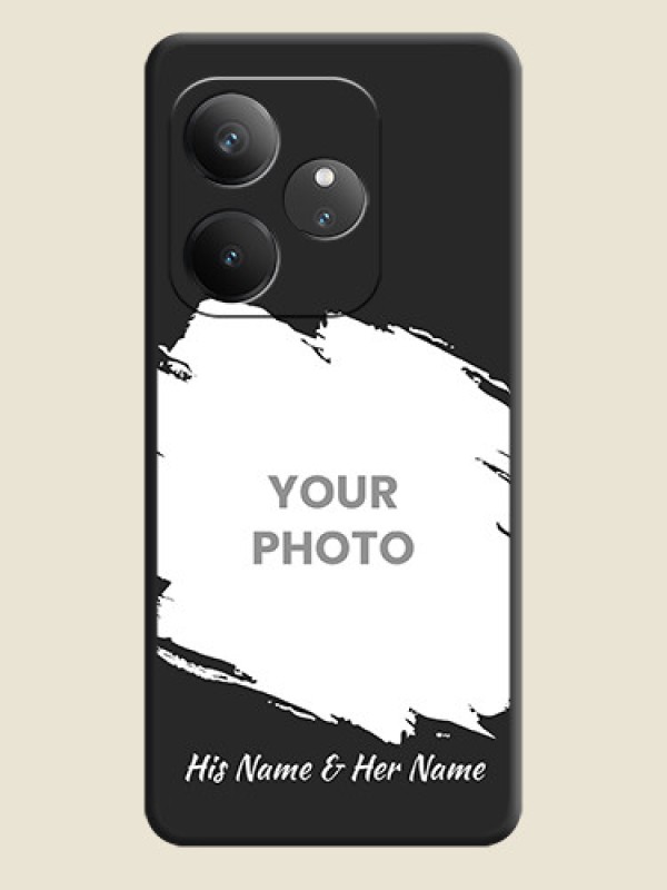 Custom Grunge Brush Strokes on Photo On Space Black Custom Soft Matte Mobile Back Cover - Realme GT 6 - alternate view