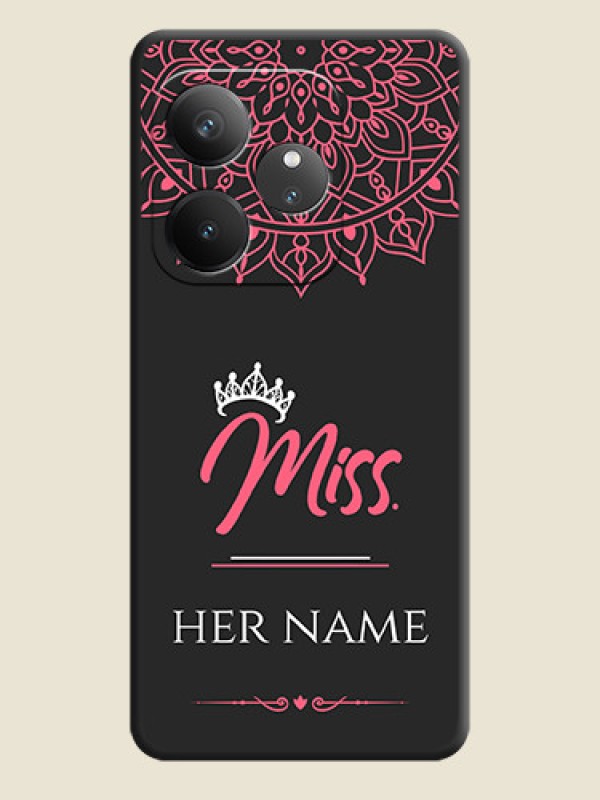 Custom Mrs Name with Floral Design On Space Black Custom Soft Matte Mobile Back Cover - Realme GT 6 - alternate view