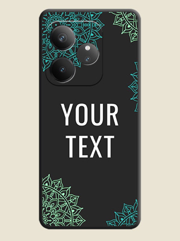 Custom Your Name with Floral Design On Space Black Custom Soft Matte Mobile Back Cover - Realme GT 6 - alternate view