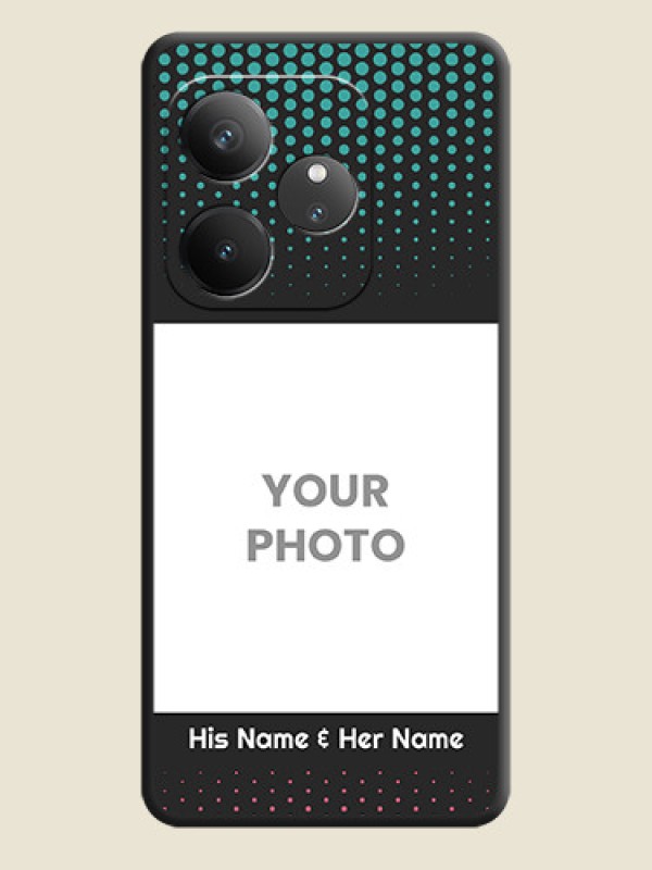 Custom Faded Dots with Grunge Photo Frame and Text On Space Black Custom Soft Matte Mobile Back Cover - Realme GT 6 - alternate view