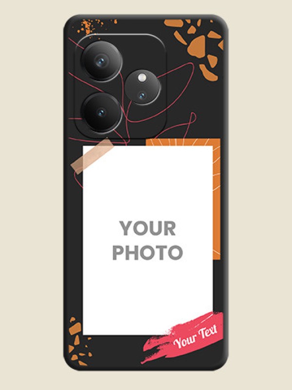 Custom Orange Photo Frame On Space Black Custom Soft Matte Mobile Back Cover - Realme GT 6 - alternate view