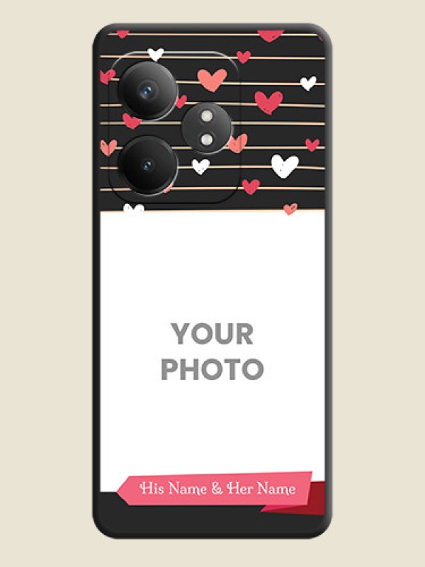 Custom Love Pattern with Name on Pink Ribbon on Photo On Space Black Custom Soft Matte Mobile Back Cover - Realme GT 6T 5G - alternate view