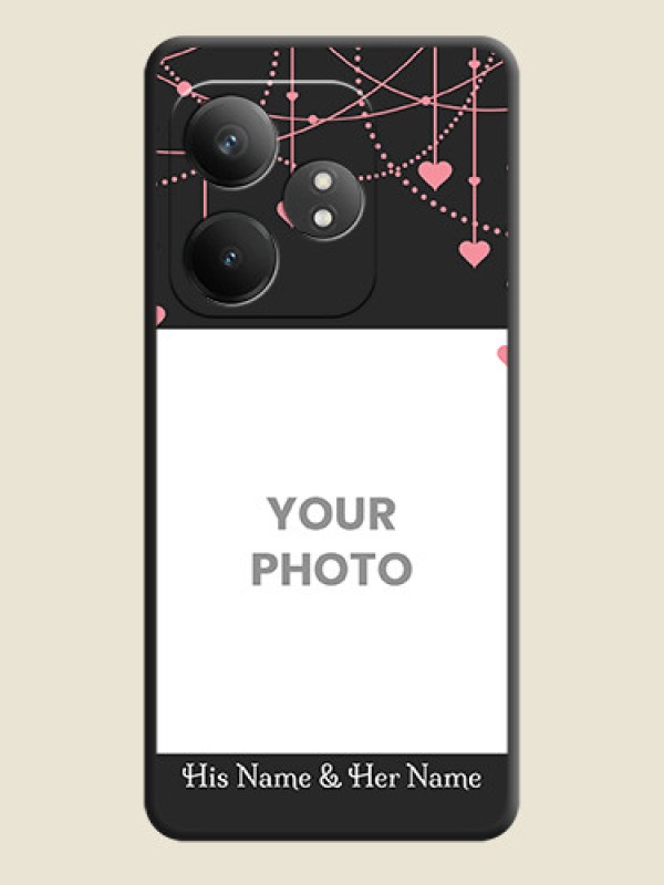 Custom Pink Love Hangings with Text On Space Black Custom Soft Matte Mobile Back Cover - Realme GT 6T 5G - alternate view