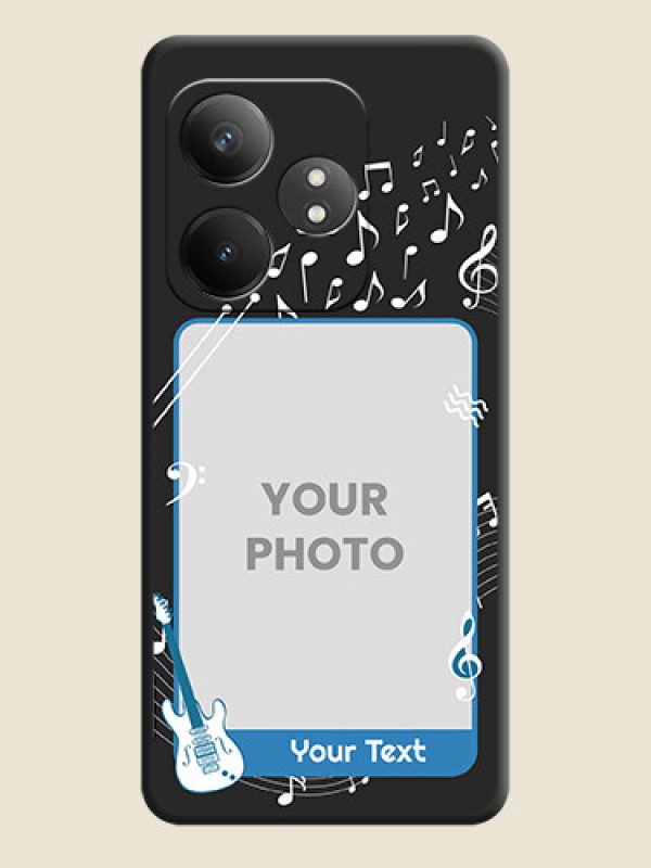 Custom Musical Theme Design with Text on Photo On Space Black Custom Soft Matte Mobile Back Cover - Realme GT 6T 5G - alternate view