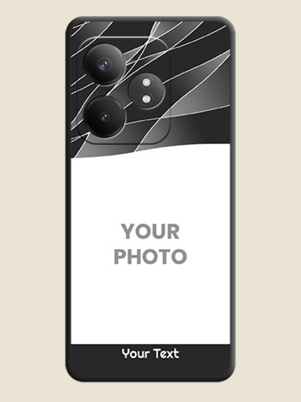 Custom Mixed Wave Lines on Photo On Space Black Custom Soft Matte Mobile Back Cover - Realme GT 6T 5G - alternate view