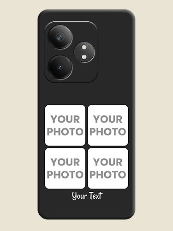 Custom Floral Art with 6 Image Holder on Photo On Space Black Custom Soft Matte Mobile Back Cover - Realme GT 6T 5G - alternate view