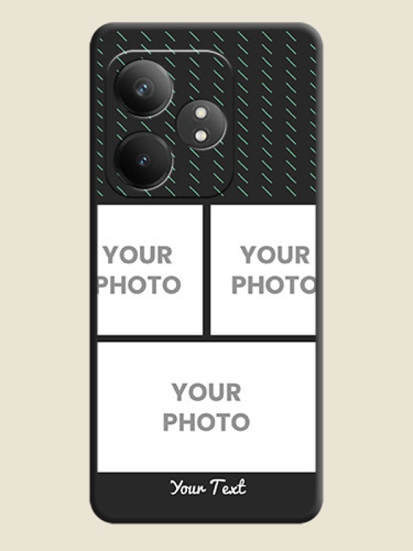 Custom Cross Dotted Pattern with 2 Image Holder On Space Black Custom Soft Matte Mobile Back Cover - Realme GT 6T 5G - alternate view