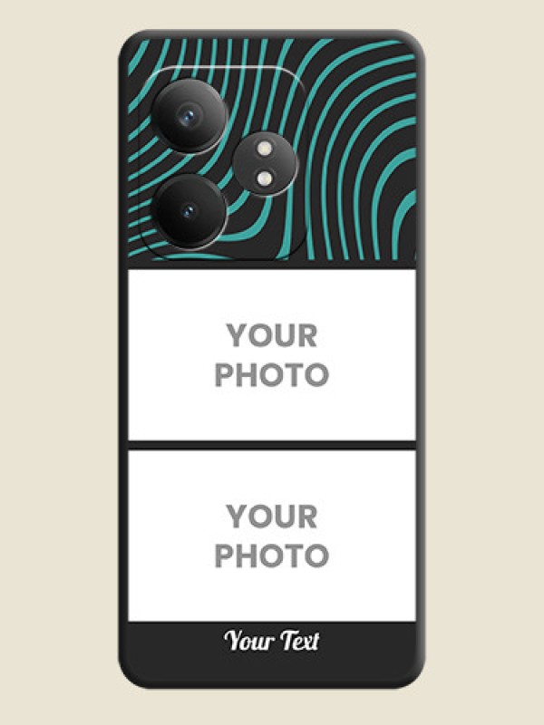Custom Wave Pattern with 2 Image Holder On Space Black Custom Soft Matte Mobile Back Cover - Realme GT 6T 5G - alternate view