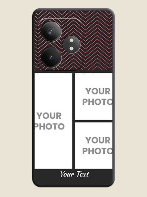 Custom Wave Pattern with 3 Image Holder On Space Black Custom Soft Matte Mobile Back Cover - Realme GT 6T 5G - alternate view