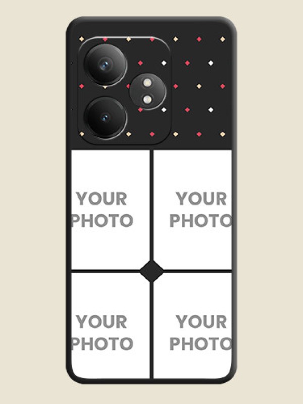 Custom Multicolor Dotted Pattern with 4 Image Holder On Space Black Custom Soft Matte Mobile Back Cover - Realme GT 6T 5G - alternate view