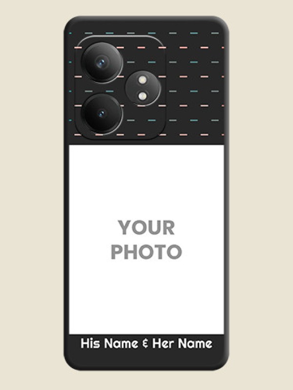 Custom Line Pattern Design with Text On Space Black Custom Soft Matte Mobile Back Cover - Realme GT 6T 5G - alternate view