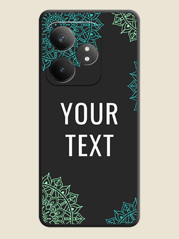 Custom Your Name with Floral Design On Space Black Custom Soft Matte Mobile Back Cover - Realme GT 6T 5G - alternate view